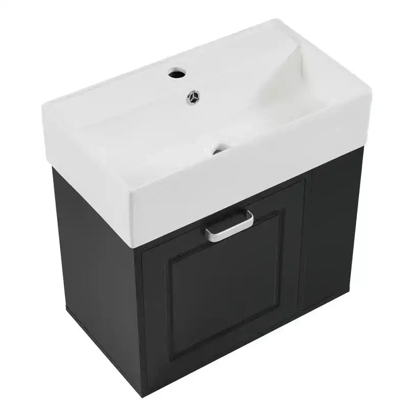 Mobiletto da bagno da parete 21.8 con lavabo, Mobiletto contenitore da bagno con cassetti, Mobile lavabo singolo con ripiano regolabile