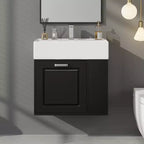 Mobiletto da bagno da parete 21.8 con lavabo, Mobiletto contenitore da bagno con cassetti, Mobile lavabo singolo con ripiano regolabile