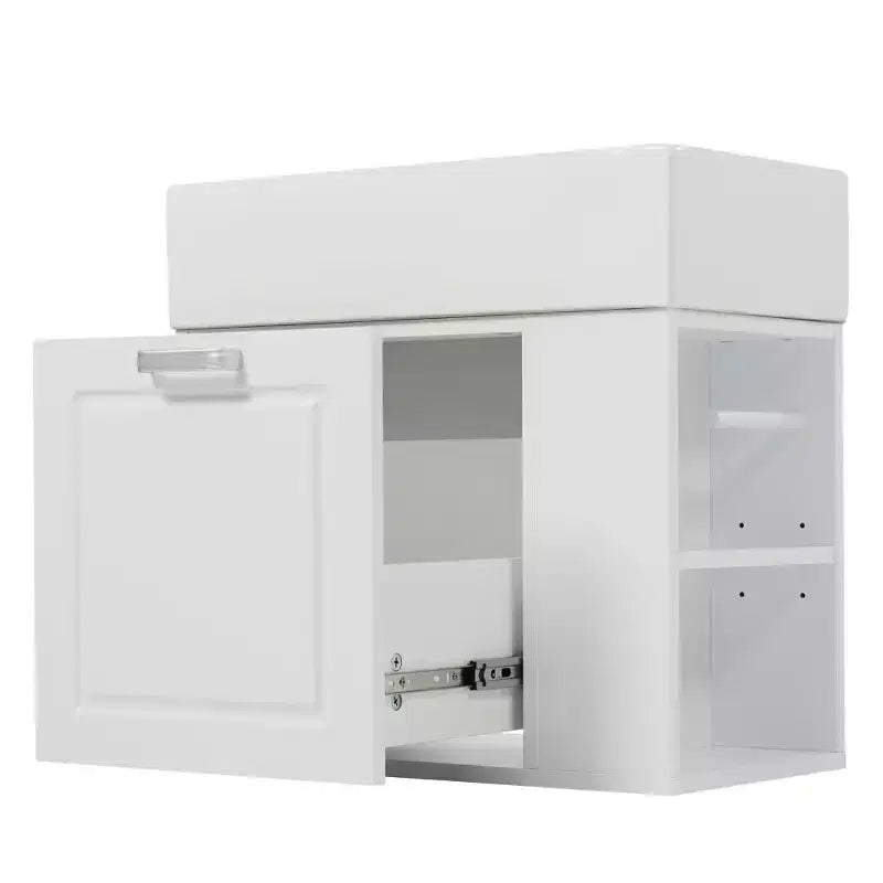 Mobiletto da bagno da parete 21.8 con lavabo, Mobiletto contenitore da bagno con cassetti, Mobile lavabo singolo con ripiano regolabile