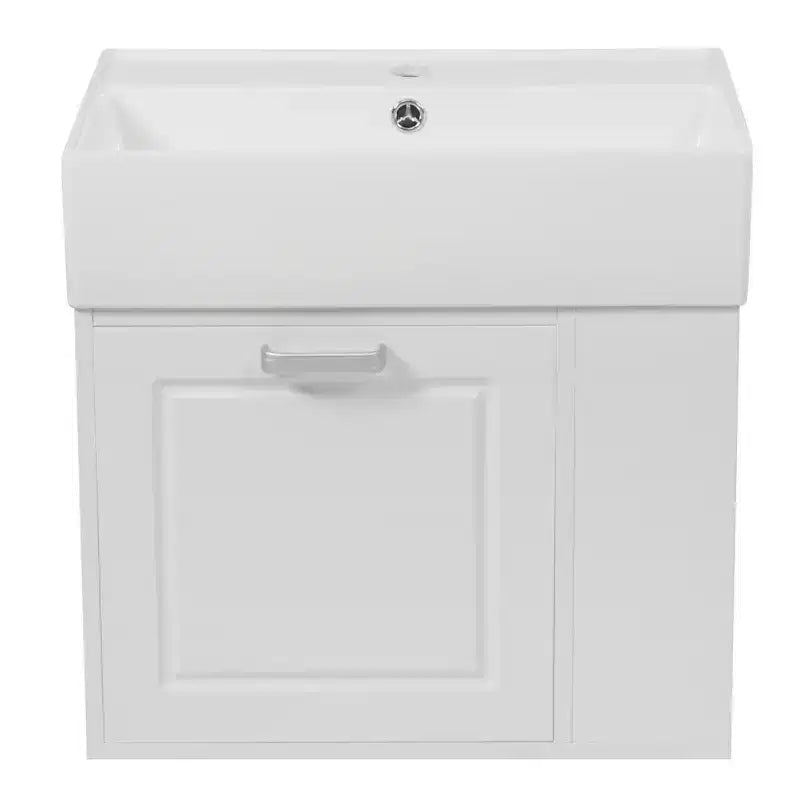 Mobiletto da bagno da parete 21.8 con lavabo, Mobiletto contenitore da bagno con cassetti, Mobile lavabo singolo con ripiano regolabile