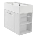 Mobiletto da bagno da parete 21.8 con lavabo, Mobiletto contenitore da bagno con cassetti, Mobile lavabo singolo con ripiano regolabile