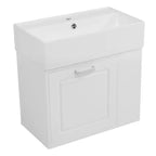 Mobiletto da bagno da parete 21.8 con lavabo, Mobiletto contenitore da bagno con cassetti, Mobile lavabo singolo con ripiano regolabile