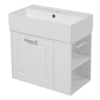 Mobiletto da bagno da parete 21.8 con lavabo, Mobiletto contenitore da bagno con cassetti, Mobile lavabo singolo con ripiano regolabile