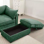 Pouf modulare rettangolare da 33,8W con contenitore, poggiapiedi pouf contenitore con coperchio apribile, imbottitura in schiuma ad alta densità, decorazioni per la casa