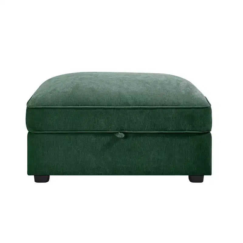 Pouf modulare rettangolare da 33,8W con contenitore, poggiapiedi pouf contenitore con coperchio apribile, imbottitura in schiuma ad alta densità, decorazioni per la casa