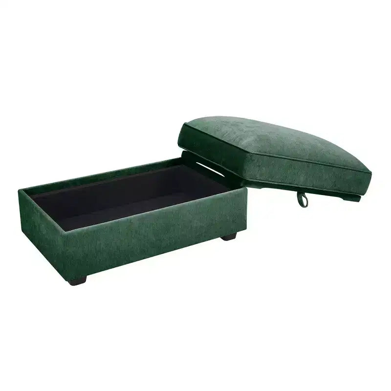 Pouf modulare rettangolare da 33,8W con contenitore, poggiapiedi pouf contenitore con coperchio apribile, imbottitura in schiuma ad alta densità, decorazioni per la casa