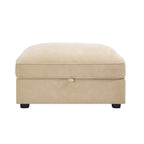 Pouf modulare rettangolare da 33,8W con contenitore, poggiapiedi pouf contenitore con coperchio apribile, imbottitura in schiuma ad alta densità, decorazioni per la casa