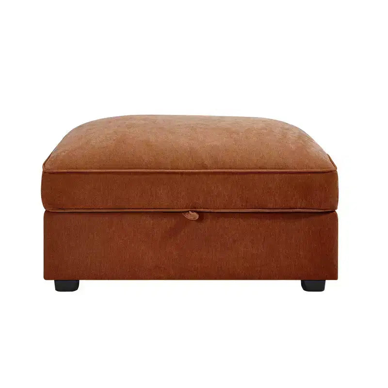 Pouf modulare rettangolare da 33,8W con contenitore, poggiapiedi pouf contenitore con coperchio apribile, imbottitura in schiuma ad alta densità, decorazioni per la casa