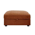 Pouf modulare rettangolare da 33,8W con contenitore, poggiapiedi pouf contenitore con coperchio apribile, imbottitura in schiuma ad alta densità, decorazioni per la casa