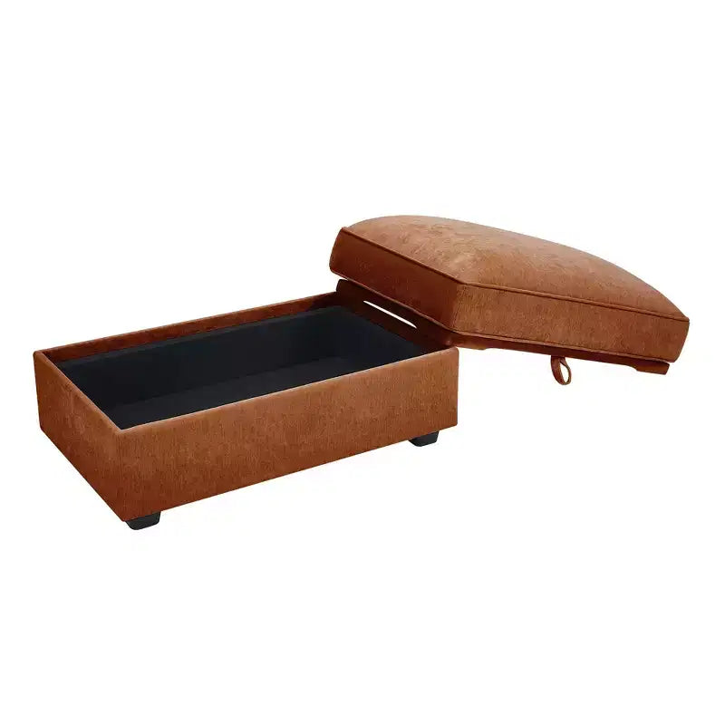 Pouf modulare rettangolare da 33,8W con contenitore, poggiapiedi pouf contenitore con coperchio apribile, imbottitura in schiuma ad alta densità, decorazioni per la casa