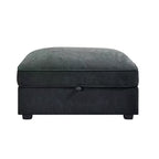 Pouf modulare rettangolare da 33,8W con contenitore, poggiapiedi pouf contenitore con coperchio apribile, imbottitura in schiuma ad alta densità, decorazioni per la casa