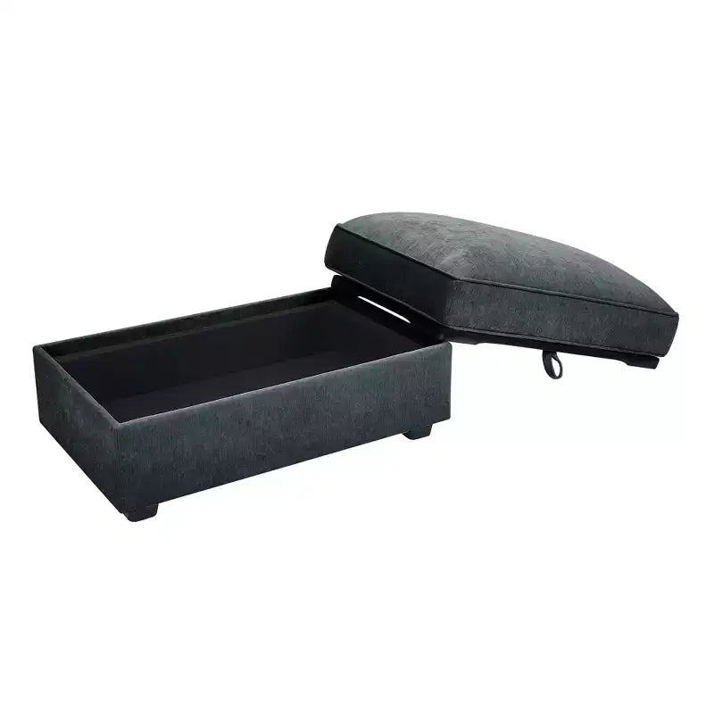 Pouf modulare rettangolare da 33,8W con contenitore, poggiapiedi pouf contenitore con coperchio apribile, imbottitura in schiuma ad alta densità, decorazioni per la casa