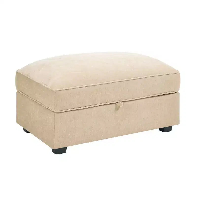 Pouf modulare rettangolare da 33,8W con contenitore, poggiapiedi pouf contenitore con coperchio apribile, imbottitura in schiuma ad alta densità, decorazioni per la casa