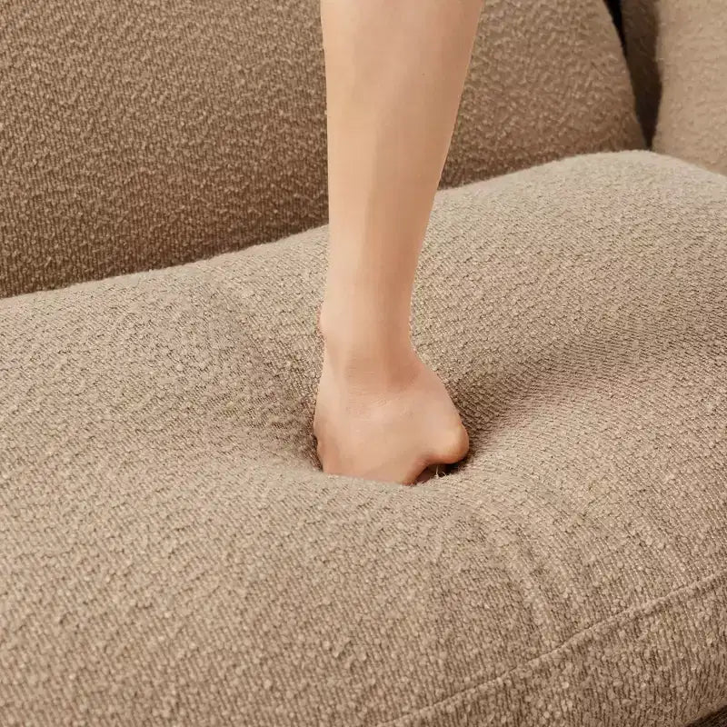 19.7 Poggiapiedi Pouf in Peluche, Modulo Pouf in Tessuto Morbido per Divano Sezionale, Poggiapiedi Quadrato con Struttura in Legno per Soggiorno