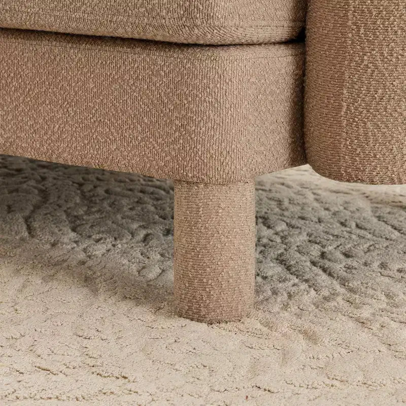 19.7 Poggiapiedi Pouf in Peluche, Modulo Pouf in Tessuto Morbido per Divano Sezionale, Poggiapiedi Quadrato con Struttura in Legno per Soggiorno