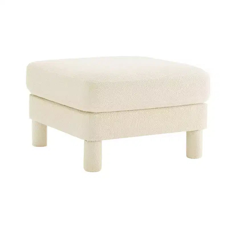 19.7 Poggiapiedi Pouf in Peluche, Modulo Pouf in Tessuto Morbido per Divano Sezionale, Poggiapiedi Quadrato con Struttura in Legno per Soggiorno