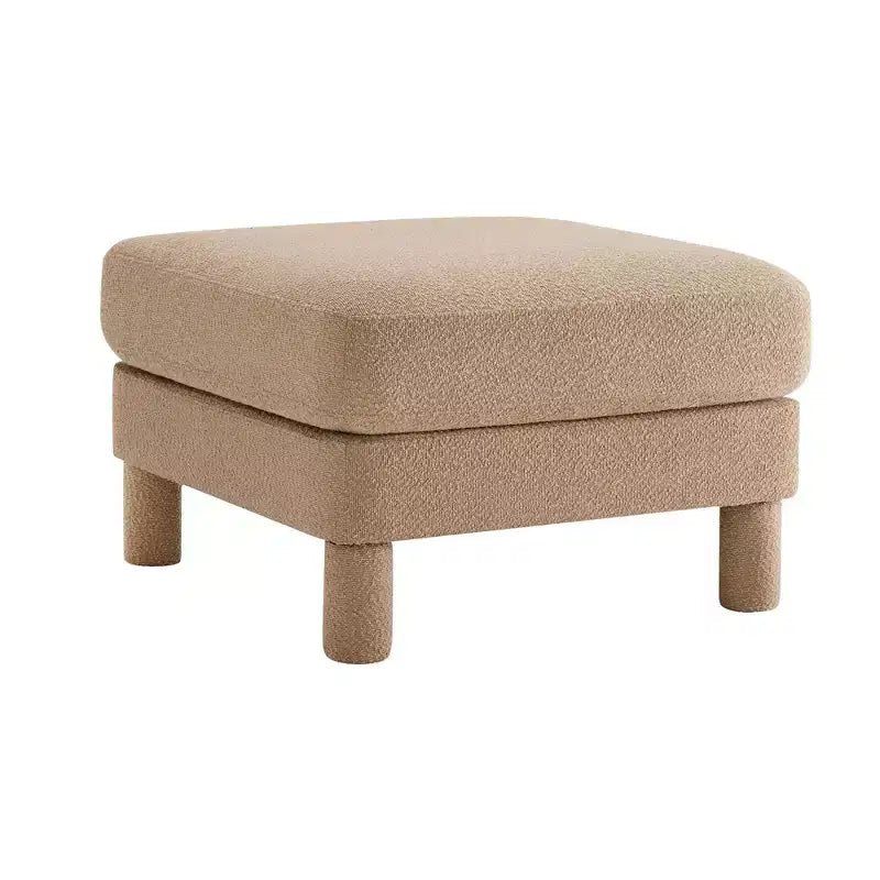 19.7 Poggiapiedi Pouf in Peluche, Modulo Pouf in Tessuto Morbido per Divano Sezionale, Poggiapiedi Quadrato con Struttura in Legno per Soggiorno