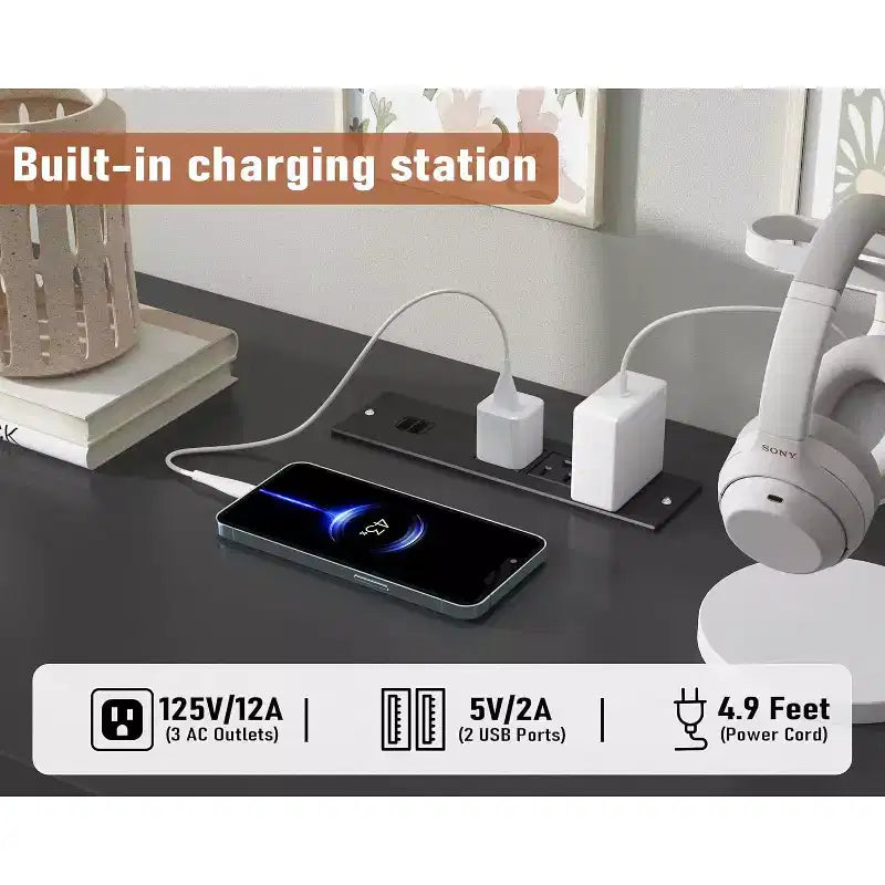 Cassettiera in Rattan a 9 Cassetti con Stazione di Ricarica, Comò da Fattoria, Organizzatore Contenitore Largo per Armadio per Camera da Letto, Soggiorno, Ingresso