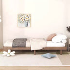 Letto a Piattaforma con Doghe Spesse Collegate, Telaio Letto Flottante in Legno Massiccio Senza Testiera per Camera da Letto