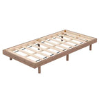 Letto a Piattaforma con Doghe Spesse Collegate, Telaio Letto Flottante in Legno Massiccio Senza Testiera per Camera da Letto