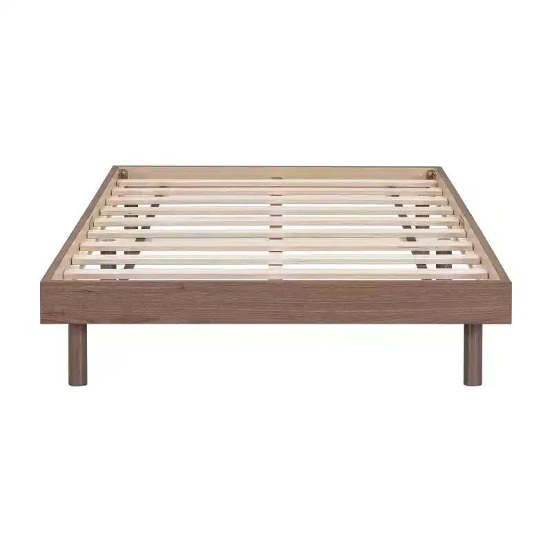 Letto a Piattaforma con Doghe Spesse Collegate, Telaio Letto Flottante in Legno Massiccio Senza Testiera per Camera da Letto