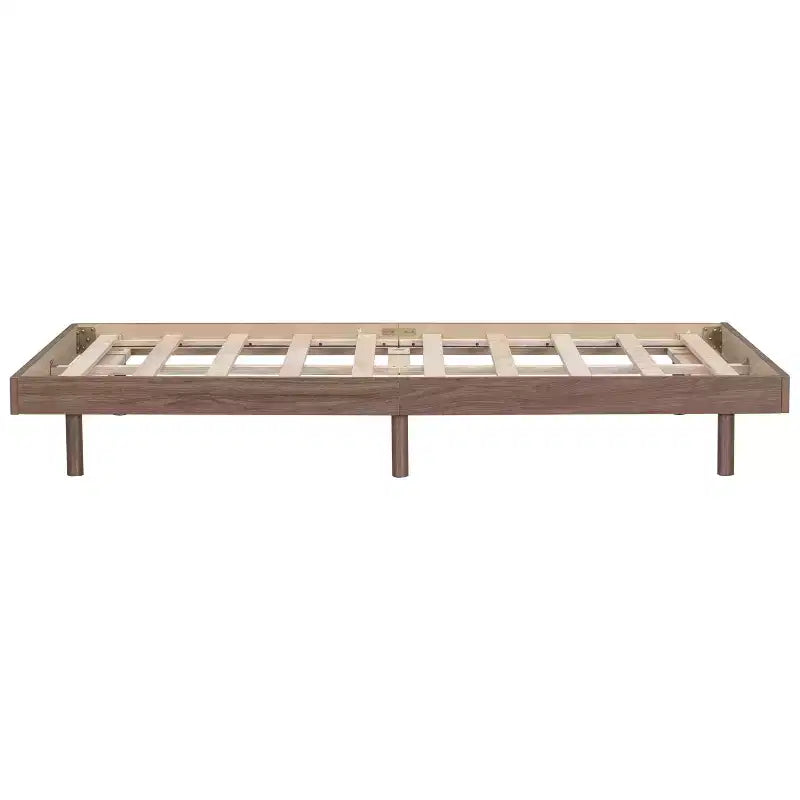 Letto a Piattaforma con Doghe Spesse Collegate, Telaio Letto Flottante in Legno Massiccio Senza Testiera per Camera da Letto