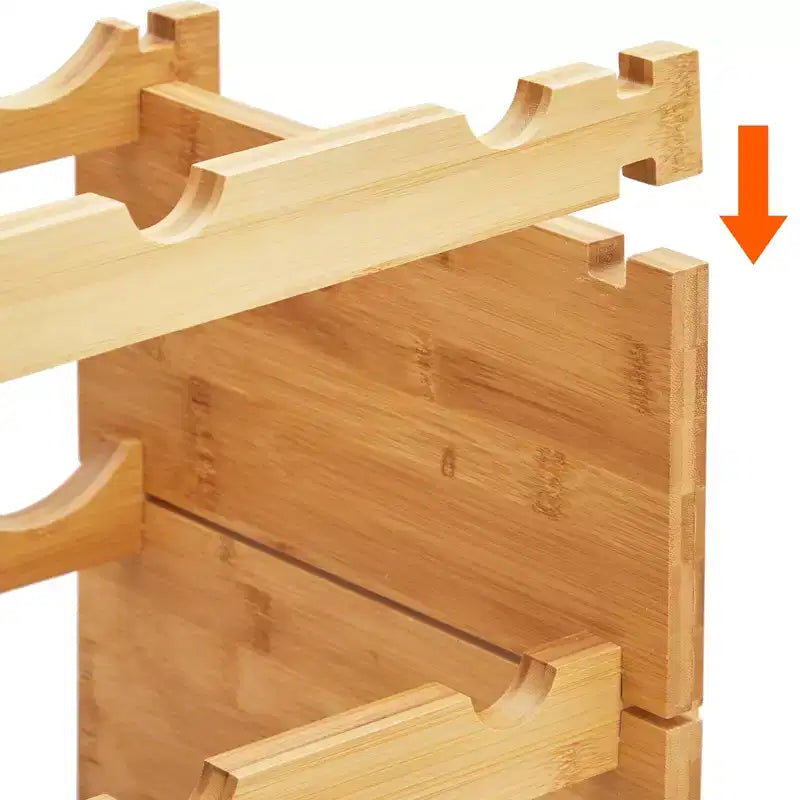 Portabottiglie modulare impilabile da 36 bottiglie, scaffale portavino in legno a 4 livelli, scaffali per vino in bambù, portabottiglie autoportante anti-oscillazione