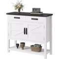 Minimalist Wooden Console Table with Double Door Cabinet and Two Drawers, Coffee Bar, Sofa Side Table,Suitable for Living Rooms,Hallways and Hallways