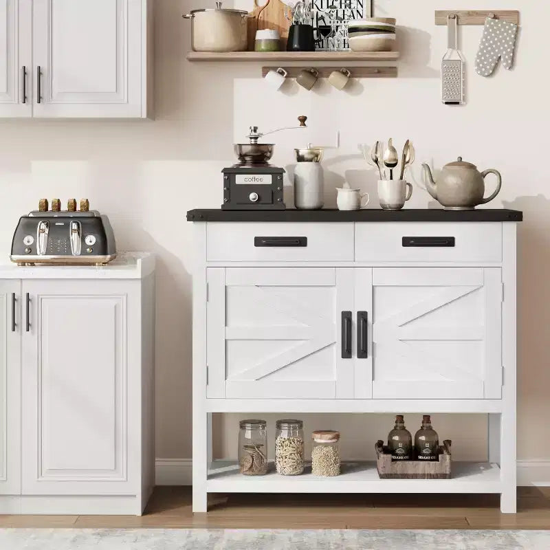 Consolle in legno minimalista con armadietto a due ante e due cassetti, mobile bar, tavolino da divano, adatto per soggiorni e corridoi