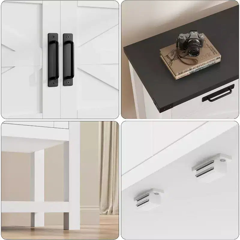 Consolle in legno minimalista con armadietto a due ante e due cassetti, mobile bar, tavolino da divano, adatto per soggiorni e corridoi