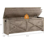 Panca contenitore da 120 cm, Panca portaoggetti in legno con cerniere di sicurezza, Facile da montare, Grande panca scarpiera per ingresso, soggiorno, camera da letto