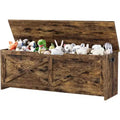 47.2 in Storage Chest, Wooden Storage Bench with Safety Hinges, Easy Assembly, Large Shoe Bench for Entryway, Living Room, Bedroom