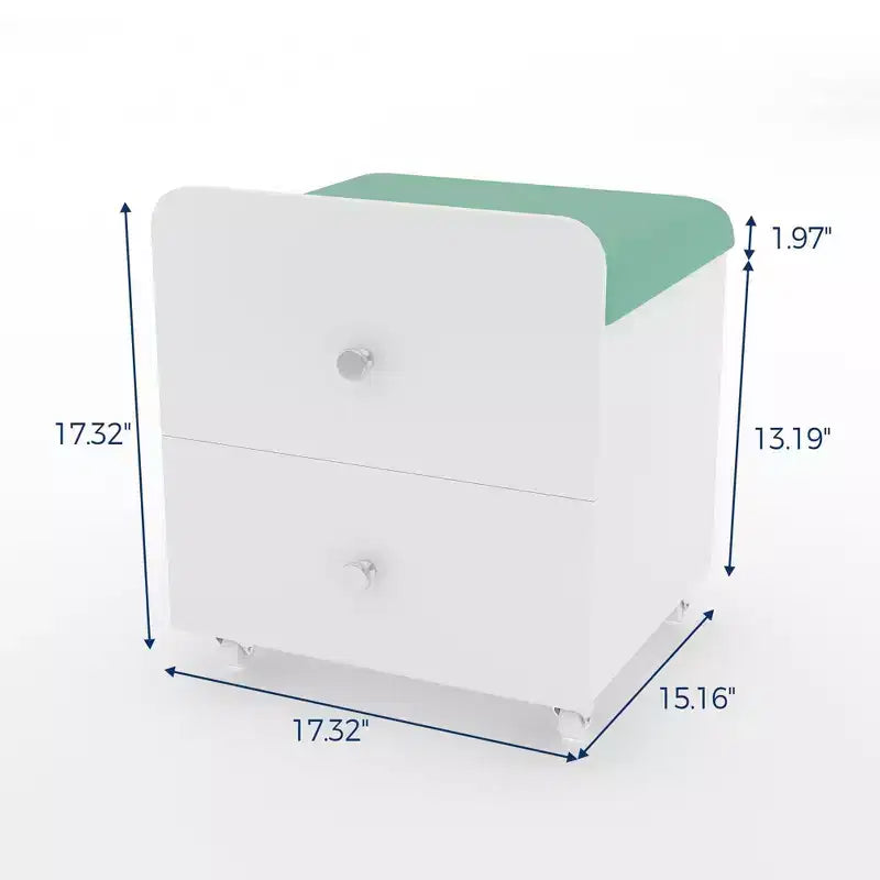 Sgabello da Toilette con Cassetto Contenitore, Pouf in PU 44x38.5x44 cm con Ruote Bloccabili, Sedile Trucco Moderno per Camera da Letto