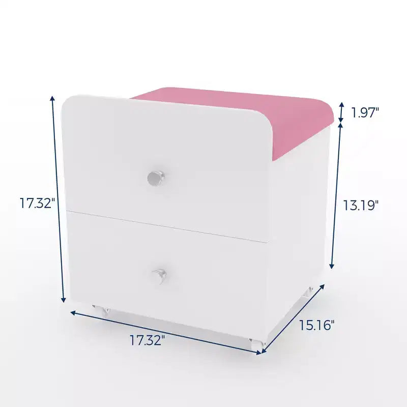 Sgabello da Toilette con Cassetto Contenitore, Pouf in PU 44x38.5x44 cm con Ruote Bloccabili, Sedile Trucco Moderno per Camera da Letto
