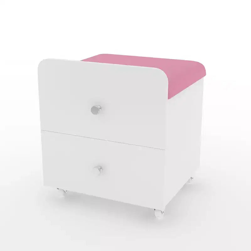Sgabello da Toilette con Cassetto Contenitore, Pouf in PU 44x38.5x44 cm con Ruote Bloccabili, Sedile Trucco Moderno per Camera da Letto