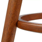 Set da pranzo 3 pezzi altezza bancone noce/grigio: legno di gomma, sgabelli imbottiti, imbottitura in schiuma