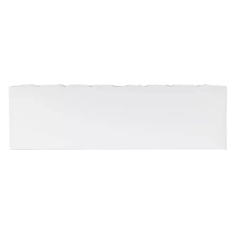 Consolle Geo Glam 55.5" a 2 cassetti con pomelli dorati bianco brillante - Contenitore stretto per ingresso, design moderno