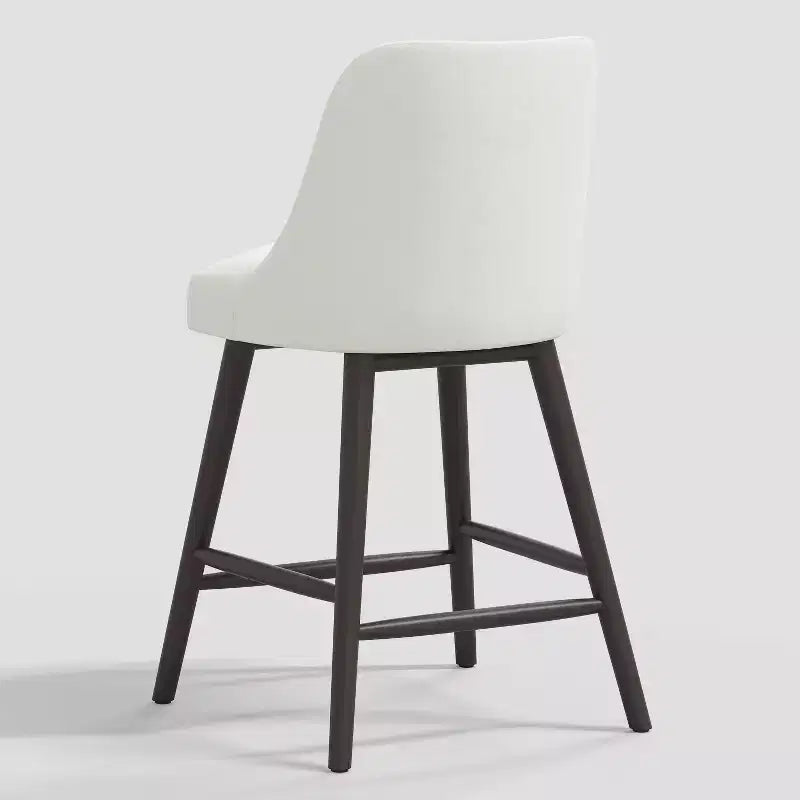 Sgabello da bar da 27 pollici con poggiapiedi in lino testurizzato