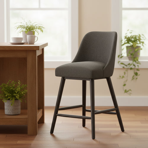 27 Geller Counter Height Barstool with Footrest in Textured Linen - Threshold