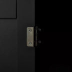 Carrello da cucina moderno con isola su ruote con cassetti, carrello di servizio mobile con ripiani regolabili, armadietti e portasciugamani, nero