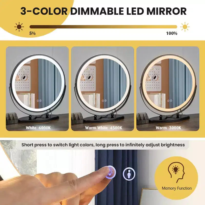 Set toeletta con luce dimmerabile a 3 colori a induzione del corpo umano e stazione di ricarica