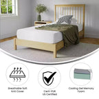 Materasso in memory foam certificato CertiPUR-US, infuso con carbone e gel rinfrescante al tè verde