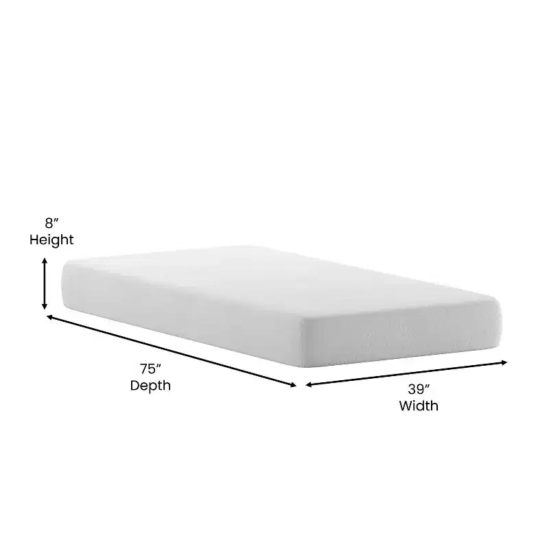 Materasso in memory foam certificato CertiPUR-US, infuso con carbone e gel rinfrescante al tè verde