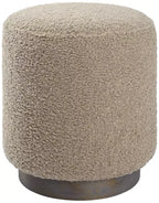 Uttermost Avila 16 Wide Wooden Base and Latte Fabric Ottoman