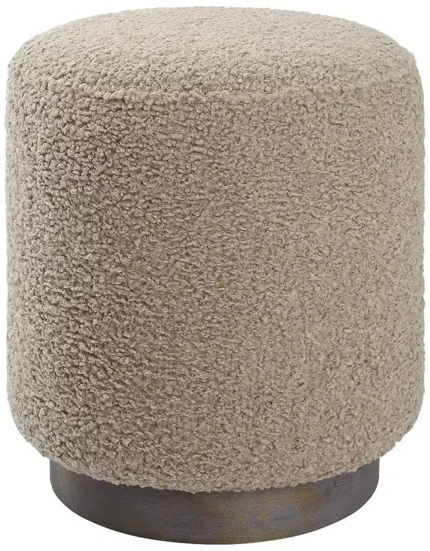 Uttermost Avila 16 Wide Wooden Base and Latte Fabric Ottoman